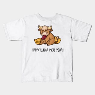 Happy Lunar Moo Year! Kids T-Shirt